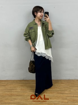 「スウェットスカート」｜ｍｉｎａｍｉさん（レディース・160cm）の夏コーディネート