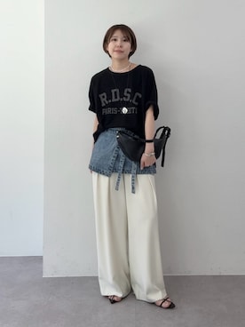 「RIVE DROITE（リヴドロワ）のアイテム（パンツ）」を使った、ｍｉｎａｍｉさん（レディース・160cm）の春コーディネート