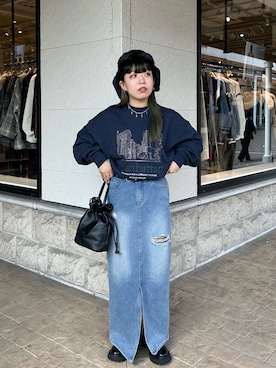 「CPCM（シーピーシーエム）のアイテム（スウェット）」を使った、leenaiさん（レディース・150cm）の秋コーディネート