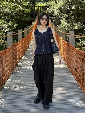 「KBF（ケイビーエフ）のアイテム（スラックス）」を使った、kkkkさん（レディース・163cm）の秋コーディネート