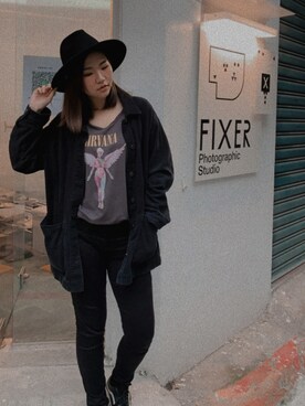 「PULL&BEAR（プルアンドベア）のアイテム（トップス）」を使った、Annaさん（レディース・163cm）の春コーディネート