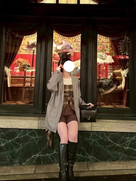 「アイテム（キャミソール）」を使った、ととさん（レディース・159cm）の秋コーディネート