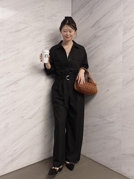 「アイテム（つなぎ/オールインワン）」を使った、yuiさん（レディース・167cm）の秋コーディネート