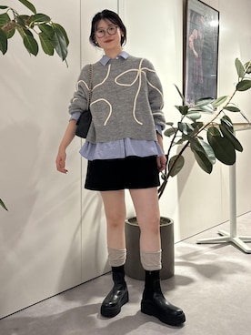「VIS（ビス）の【洗える】ジャージメルトンショートパンツ（その他パンツ）」を使った、yuiさん（レディース・167cm）の冬コーディネート