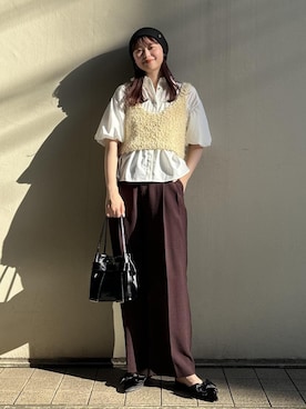 「VIS（ビス）のアイテム（ニットキャップ/ビーニー）」を使った、yuiさん（レディース・167cm）の夏コーディネート