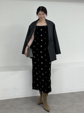 「クリスマスコーデ」｜「アイテム（ワンピース/ドレス）」を使った、yuiさん（レディース・167cm）の秋コーディネート