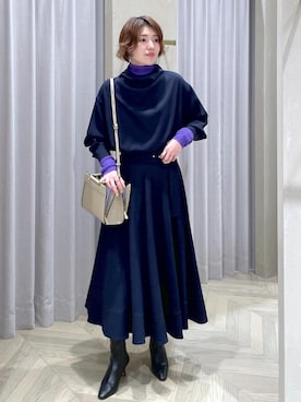 「お呼ばれ」｜「アイテム（ブーツ）」を使った、usamiさん（レディース・167cm）の冬コーディネート