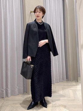 「アイテム（ノーカラージャケット）」を使った、usamiさん（レディース・167cm・30代）の秋コーディネート