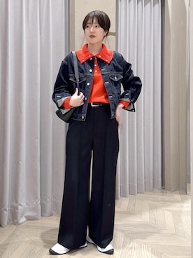 「アイテム（ノーカラージャケット）」を使った、usamiさん（レディース・167cm・30代）の秋コーディネート