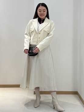 「アイボリー」｜「アイテム（ブルゾン）」を使った、arareさん（レディース・157cm）の秋コーディネート