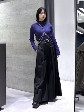 「アイテム（サスペンダー）」を使った、ぽんさん（レディース・155cm）の冬コーディネート