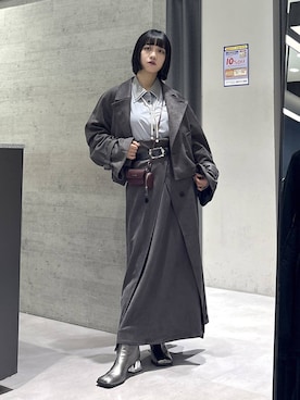 「アイテム（トレンチコート）」を使った、ぽんさん（レディース・155cm）の秋コーディネート