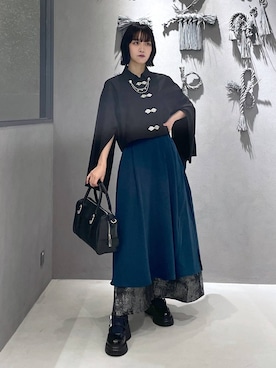 「アイテム（ブローチ/コサージュ）」を使った、ぽんさん（レディース・155cm）の夏コーディネート