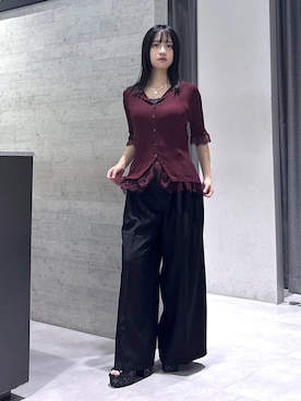 「HARE（ハレ）のアイテム（スラックス）」を使った、ぽんさん（レディース・154cm）の夏コーディネート