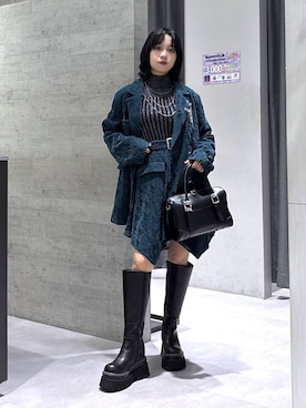 「アイテム（ブローチ/コサージュ）」を使った、ぽんさん（レディース・155cm）の秋コーディネート