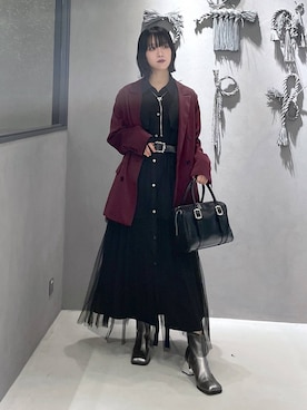 「アイテム（タンクトップ）」を使った、ぽんさん（レディース・155cm）の秋コーディネート