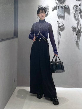 「アイテム（サスペンダー）」を使った、ぽんさん（レディース・155cm）の秋コーディネート