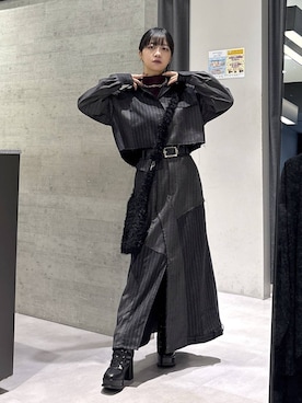 「HARE（ハレ）のアイテム（ブーツ）」を使った、ぽんさん（レディース・155cm）の秋コーディネート