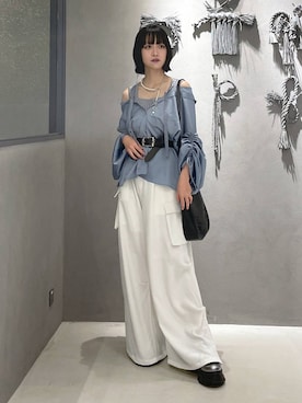 「HARE（ハレ）のアイテム（バッグ）」を使った、ぽんさん（レディース・155cm）の夏コーディネート