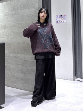 「HARE（ハレ）のビジューパーツシャツ(HARE)（シャツ/ブラウス）」を使った、ぽんさん（レディース・155cm）の秋コーディネート