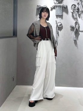 「アイテム（ブローチ/コサージュ）」を使った、ぽんさん（レディース・155cm）の夏コーディネート