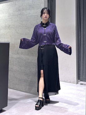 「HARE（ハレ）の2WAYスクエアラメニットタンクトップ(HARE)（タンクトップ、グレー系）」を使った、ぽんさん（レディース・155cm）の夏コーディネート