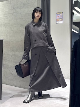 「アイテム（トレンチコート）」を使った、ぽんさん（レディース・155cm）の秋コーディネート