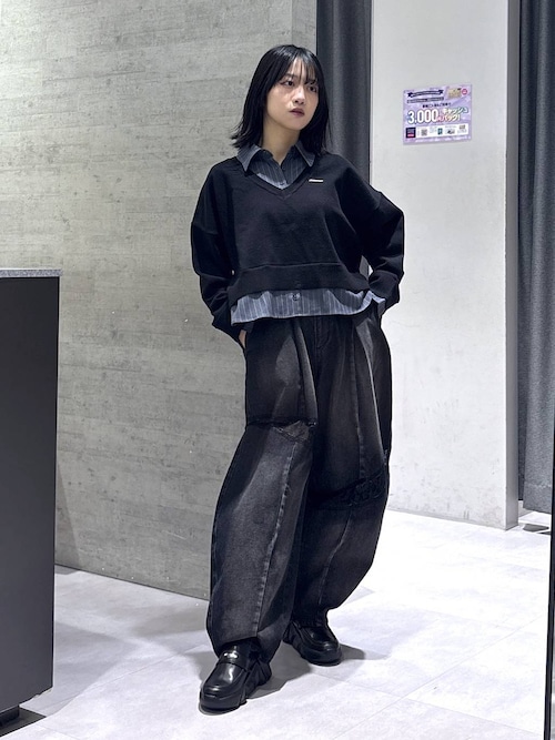 セール】レースキリカエカーブデニムパンツ(HARE)（デニムパンツ