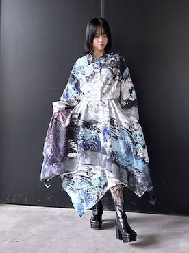 「HARE（ハレ）のアイテム（スカート）」を使った、ぽんさん（レディース・155cm）の冬コーディネート