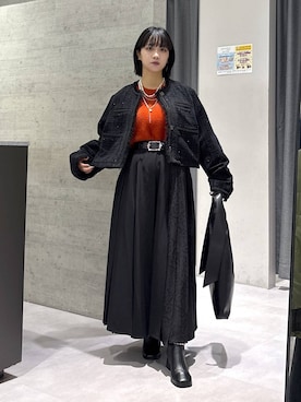 「アイテム（ノーカラージャケット）」を使った、ぽんさん（レディース・155cm・20代）の秋コーディネート