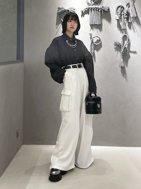 「アイテム（ブローチ/コサージュ）」を使った、ぽんさん（レディース・155cm）の夏コーディネート