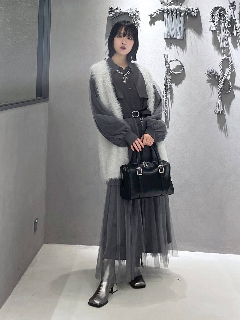 オケージョン/セレモニー/結婚式】シアープリーツティアードワンピース