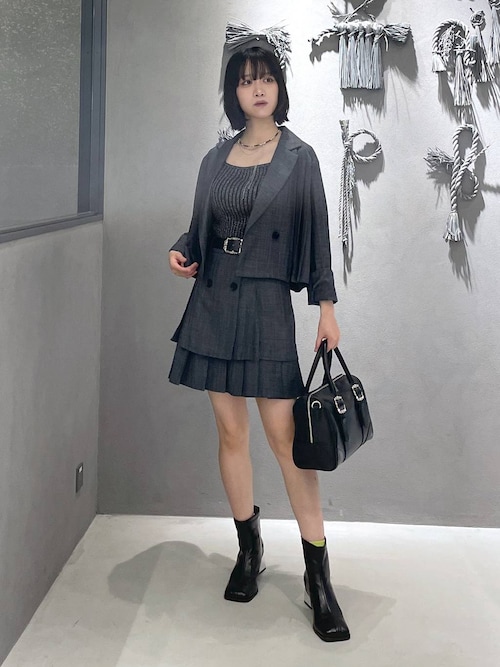 セール】2Pメランジショートジャケット＊スカパン(HARE)（セットアップ