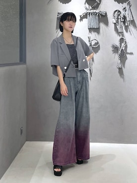 「デート/ロマンティック」｜「アイテム（ジャケット/アウター）」を使った、ぽんさん（レディース・155cm）の夏コーディネート