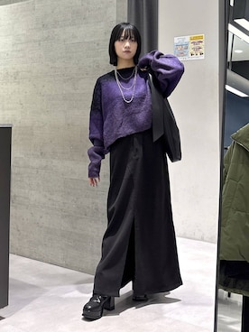 「HARE（ハレ）のアイテム（スカート）」を使った、ぽんさん（レディース・155cm）の秋コーディネート