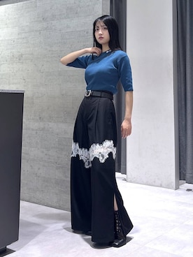 「HARE（ハレ）のビンテージバックルベルト(HARE)（ベルト、ブラック系）」を使った、ぽんさん（レディース・155cm）の夏コーディネート