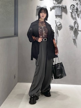 「アイテム（トレンチコート）」を使った、ぽんさん（レディース・155cm）の夏コーディネート