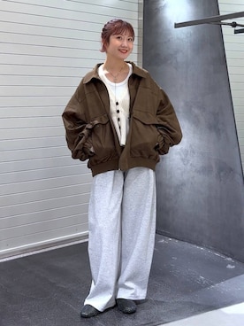 「アイテム（スウェットパンツ）」を使った、みっきぃさん（レディース・155cm・20代）の秋コーディネート