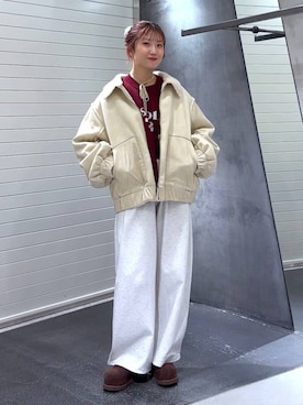 「アイテム（スウェットパンツ）」を使った、みっきぃさん（レディース・155cm・20代）の秋コーディネート