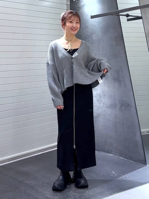 okakoページ ヌバックライクZIPナロースカート/133807（スカート）｜JEANASIS