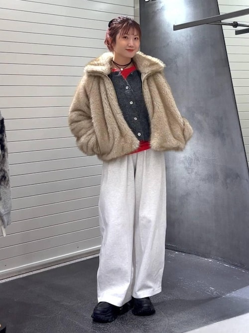 この冬スタイリングの主役にピッタリ！】MIXカラーファーブルゾン