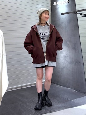 「アイテム（ブルゾン）」を使った、みっきぃさん（レディース・155cm）の秋コーディネート