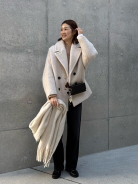 「ホリデー」｜「アイテム（ジャケット/アウター）」を使った、akaneさん（レディース・166cm）の冬コーディネート