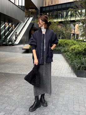 「ネイビー×ホワイト」｜akaneさん（レディース・166cm）の秋コーディネート