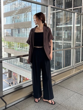 「アイテム（テーラードジャケット）」を使った、akaneさん（レディース・166cm）の夏コーディネート