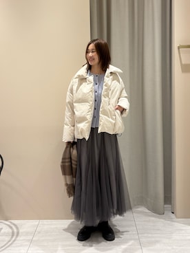 「アイテム（ジャケット/アウター）」を使った、akaneさん（レディース・166cm）の冬コーディネート