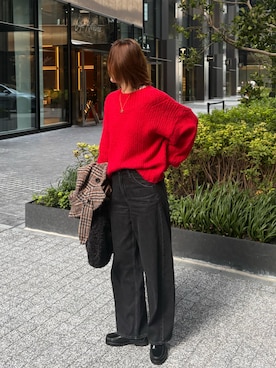 「アイテム（ピーコート）」を使った、akaneさん（レディース・166cm）の冬コーディネート