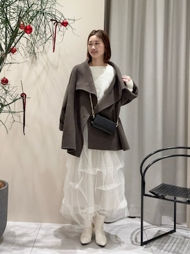 「ホリデー」｜「アイテム（ジャケット/アウター）」を使った、akaneさん（レディース・166cm）の秋コーディネート