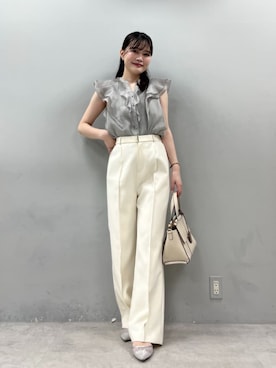 「natural couture（ナチュラルクチュール）のアイテム（シャツ/ブラウス）」を使った、コトさん（レディース・163cm）の夏コーディネート