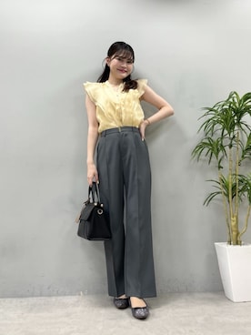 「natural couture（ナチュラルクチュール）のアイテム（シャツ/ブラウス）」を使った、コトさん（レディース・163cm）の夏コーディネート